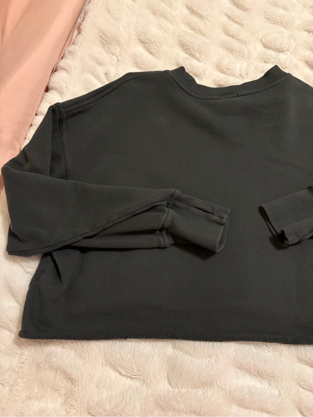 aerie Charcoal Gray Cropped Crew Sweatshirt with Matching Shorts - Picture 7 of 12